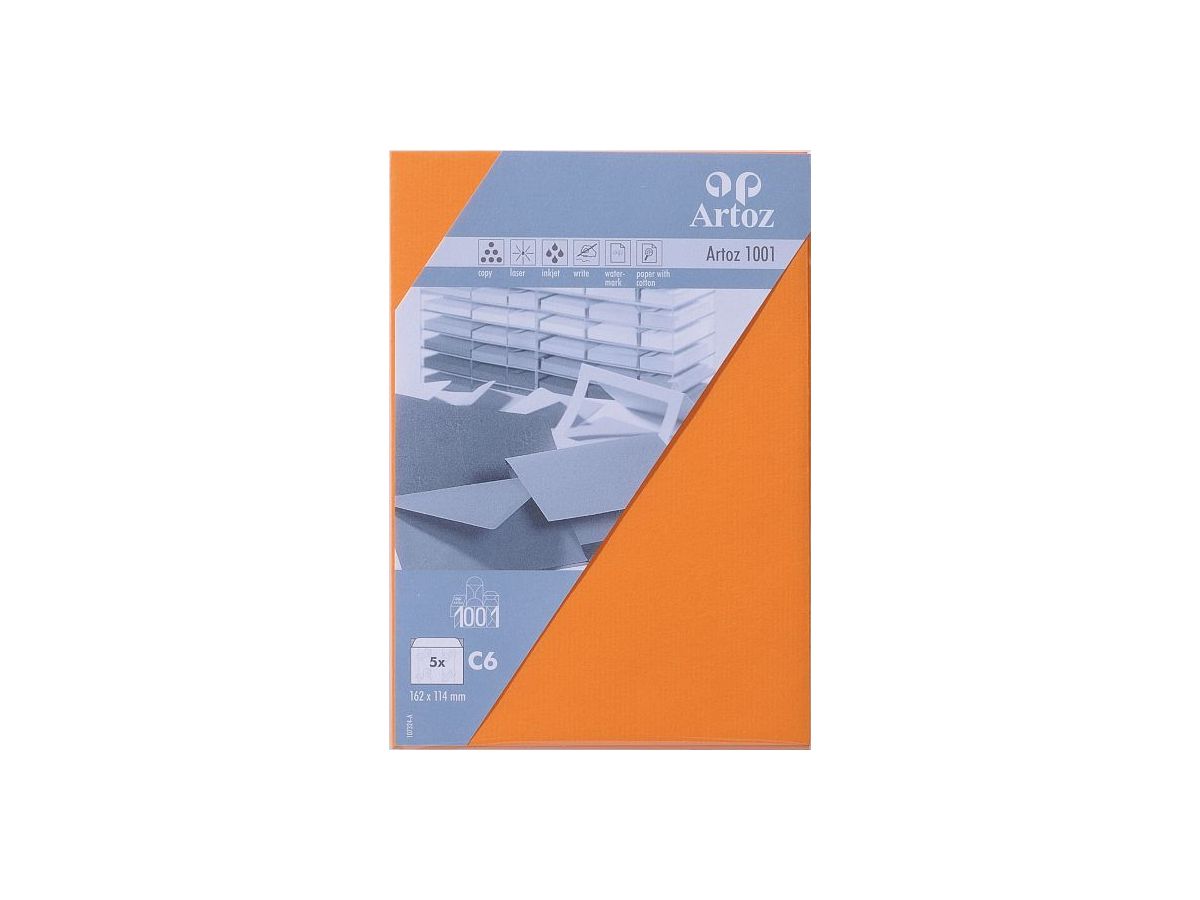ARTOZ Enveloppes 1001 C6 107324185 100g, orange 5 pcs. (7612450980073)