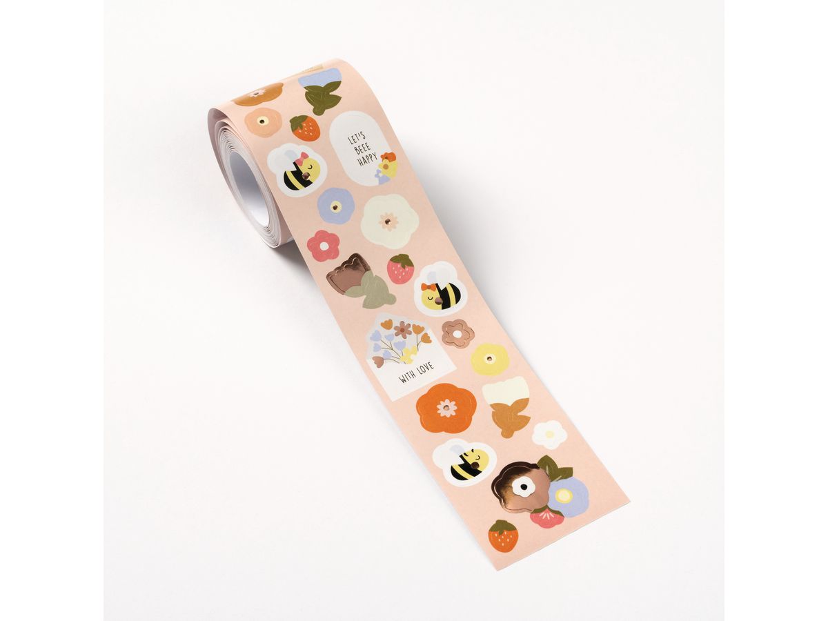 FOLIA rotolo di adesivi 4m 27104 Flowers & Bees 416 pezzi (4001868130256)