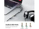 UGREEN Audio Cable 3.5mm Fem./2 Male 20899 aluminum Case, Black (6957303828999)