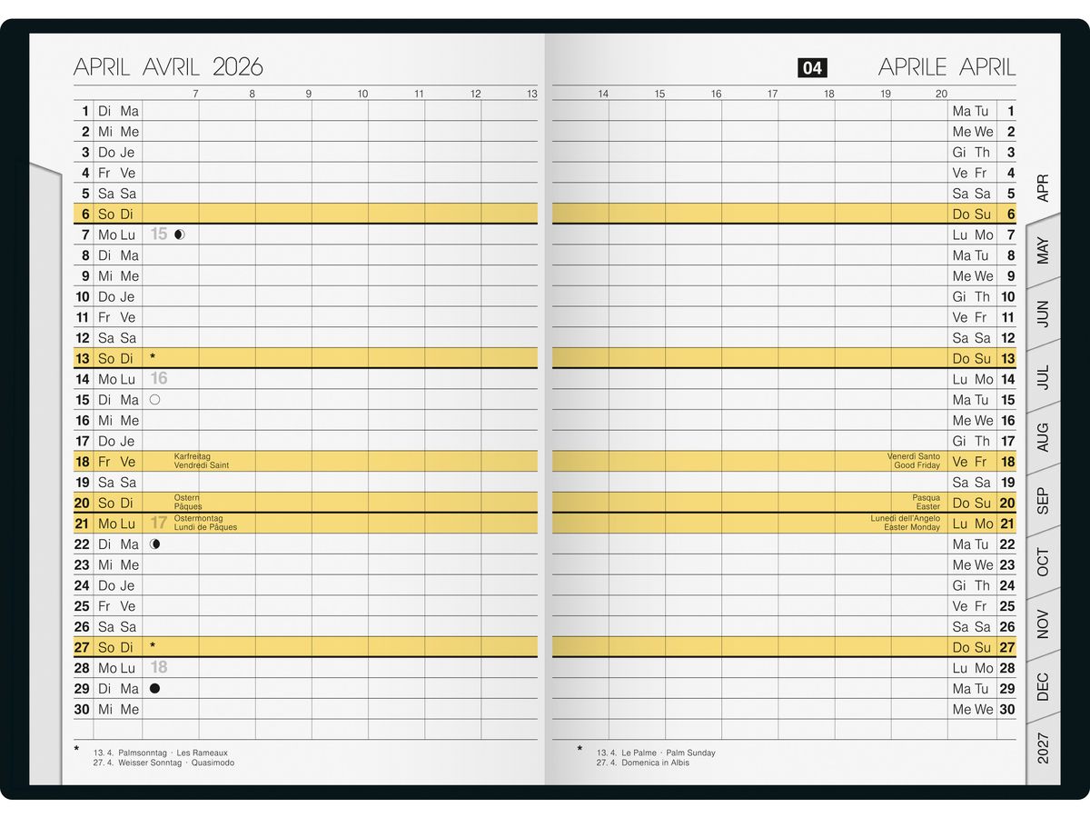 RIDOIDE Uni Planer 2026 7048002296.26 1M/2P bordeaux ML 10.4x15.3cm (4003273791985)