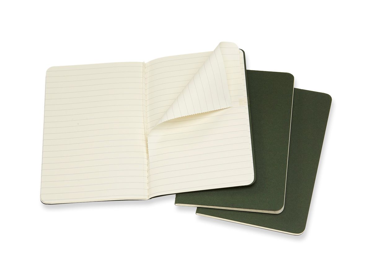 MOLESKINE Cahier P/A6, 3x, Liniert 855211 Myrtengrün 3 Stück (8055002855211)