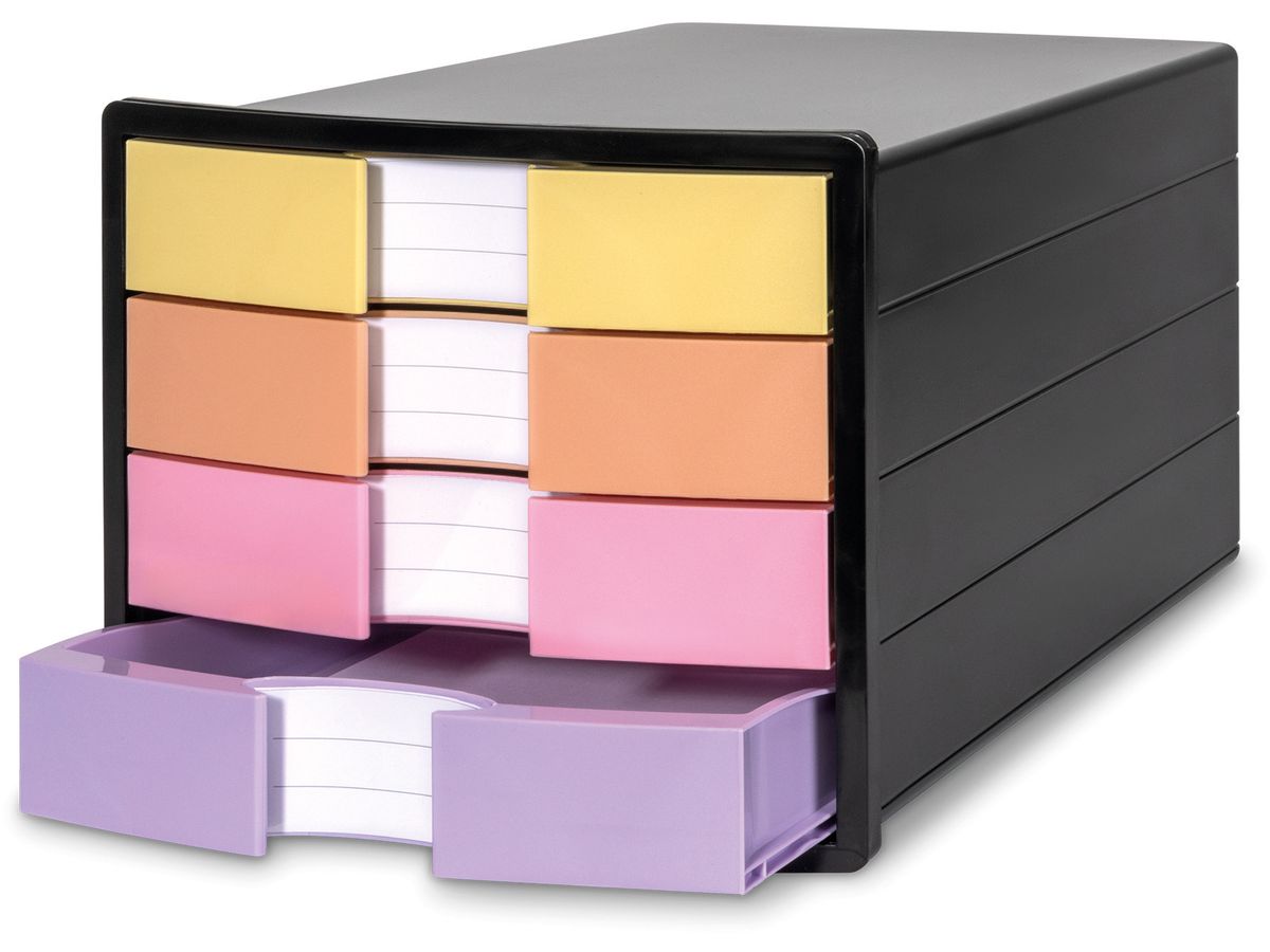 HAN Set tiroirs IMPULS A4/C4 14.75 noir/pastel, 4 tiroirs (4012473120112)