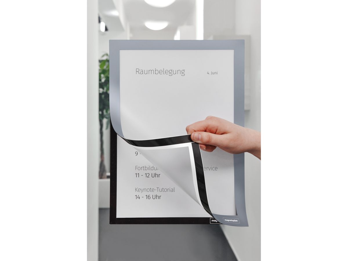 MAGNETOPLAN Magnetrahmen A4 1131901 selbstklebend, grau 2 Stk. (4013695064949)
