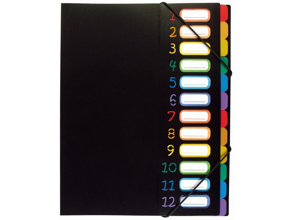 VIQUEL Organisationsmappe A4 118967 A4 1-12 schwarz/bunt (3135251189673)