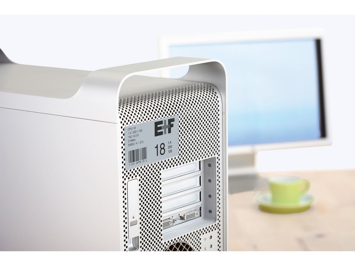 HERMA Typenschild-Etik. 210x297mm 4593 silber,PP matt 10 Stk./10 Bl. (4008705045933)