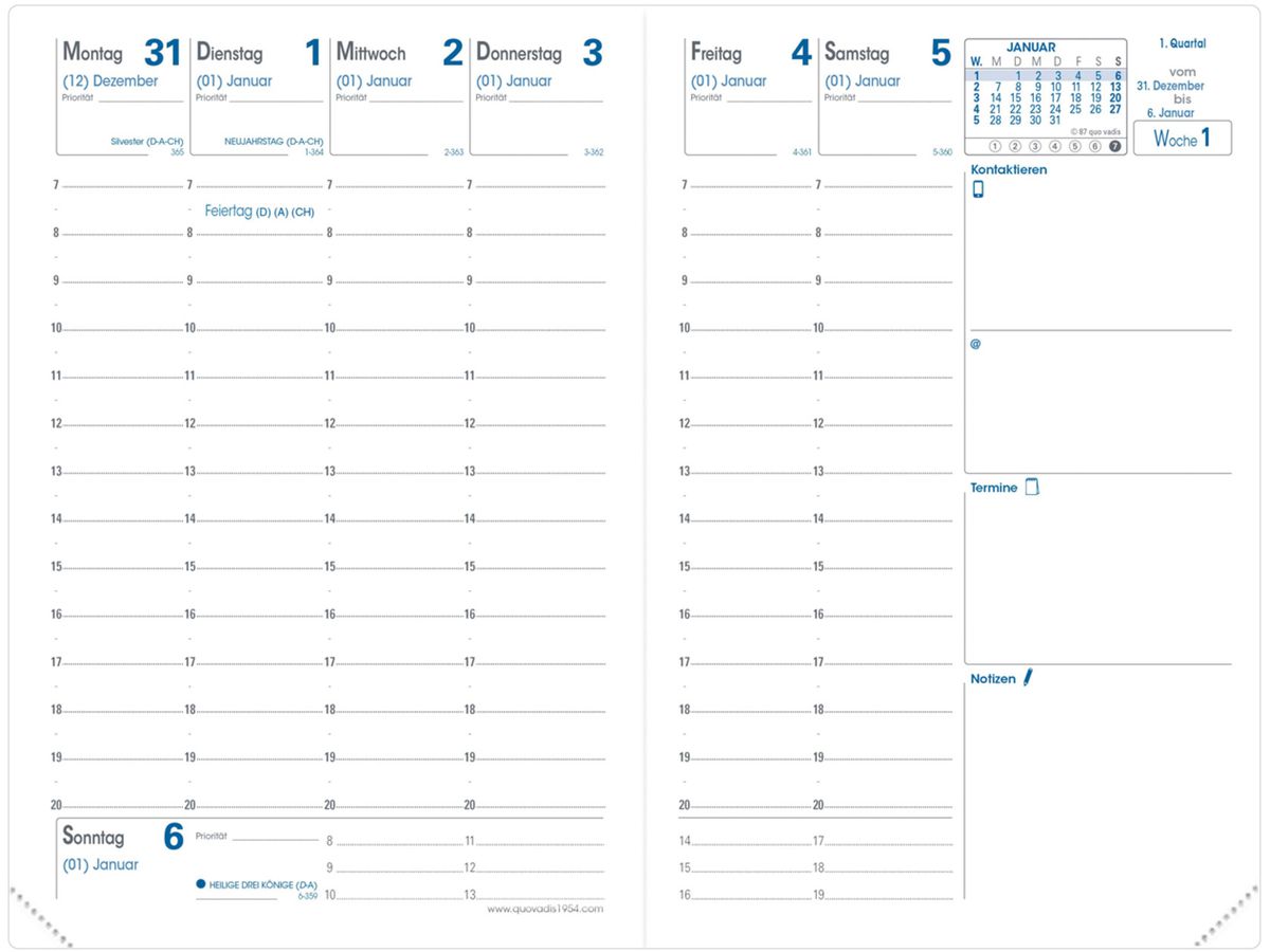 QUO-VADIS Recharge Geschäft 2026 004001Q 1S/2P Impala/Club DE 10x15cm (3371010120536)