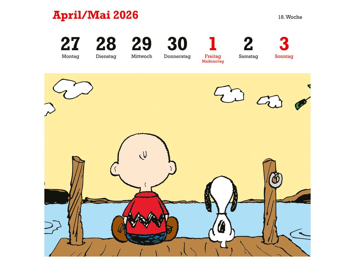 HEYE Postkartenkal. Peanuts 2026 22963+26 1W/1S DE 16.5x17.7cm (9783756411405)