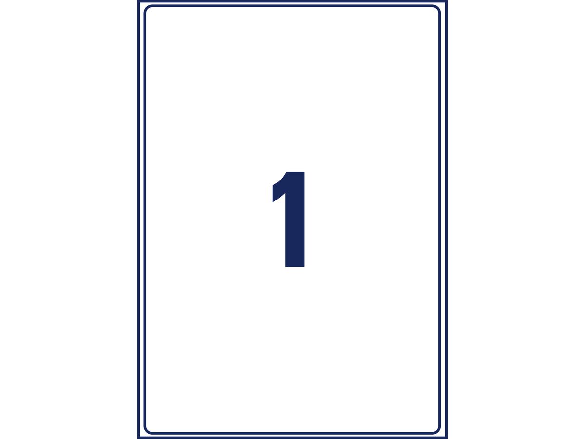 AVERY ZWECKFORM Adressetiketten 199,6x289,1mm LR7167100 recycling 100 Stück (4004182651650)