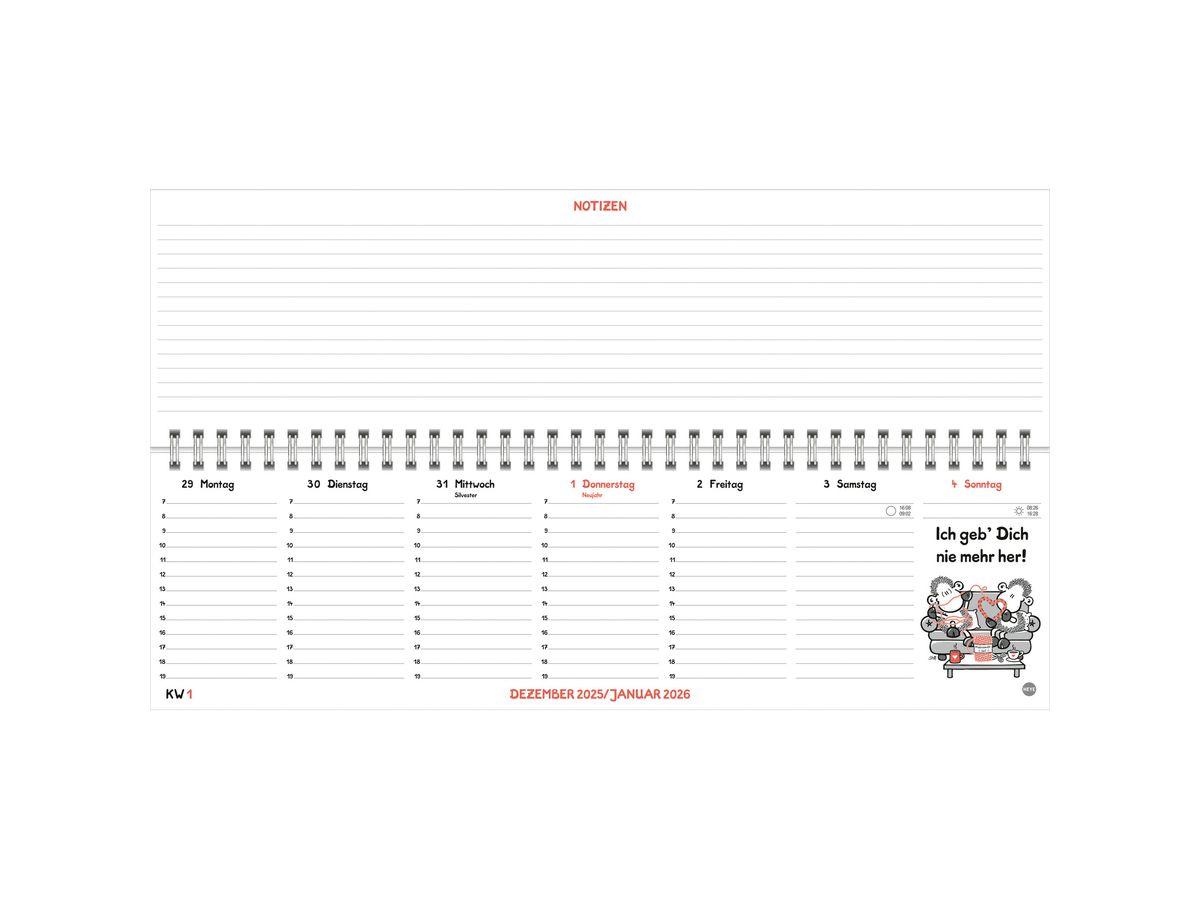 HEYE Wochenplaner Sheepworld 2026 21742+26 1W/1S DE 32.5x9.3cm (9783756410538)