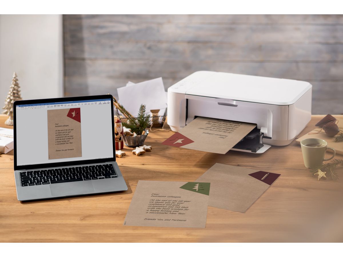 SIGEL Set carta motivi natalizi A4 DP400 Cut-out style carta kraft (4004360795565)