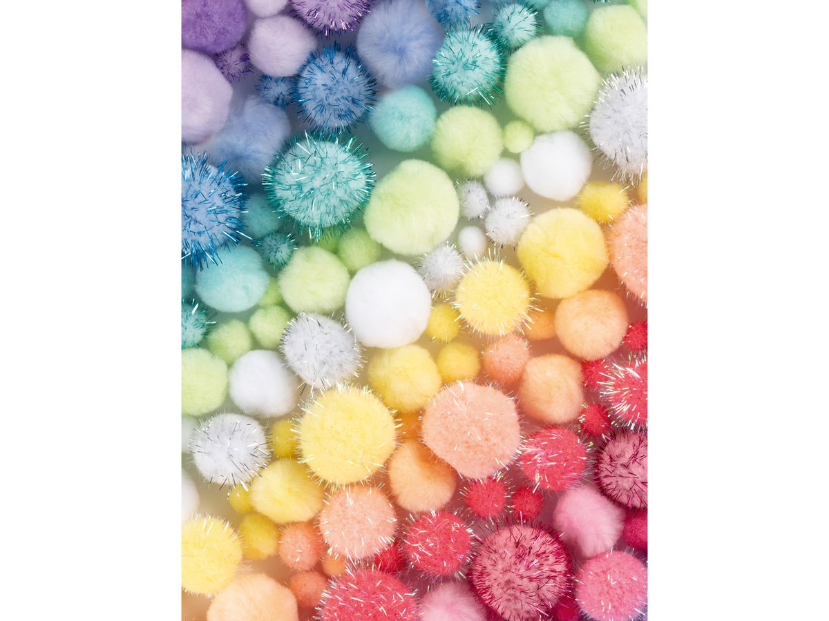 FOLIA Pompons Mix pastel 300g 50349 Jumbo Pack, 1.5-4cm (4001868136517)