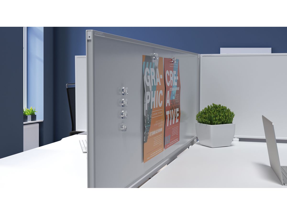 MAGNETOPLAN Divisorio da scrivania VP 1116044 arancione 1600x500mm (4013695064536)