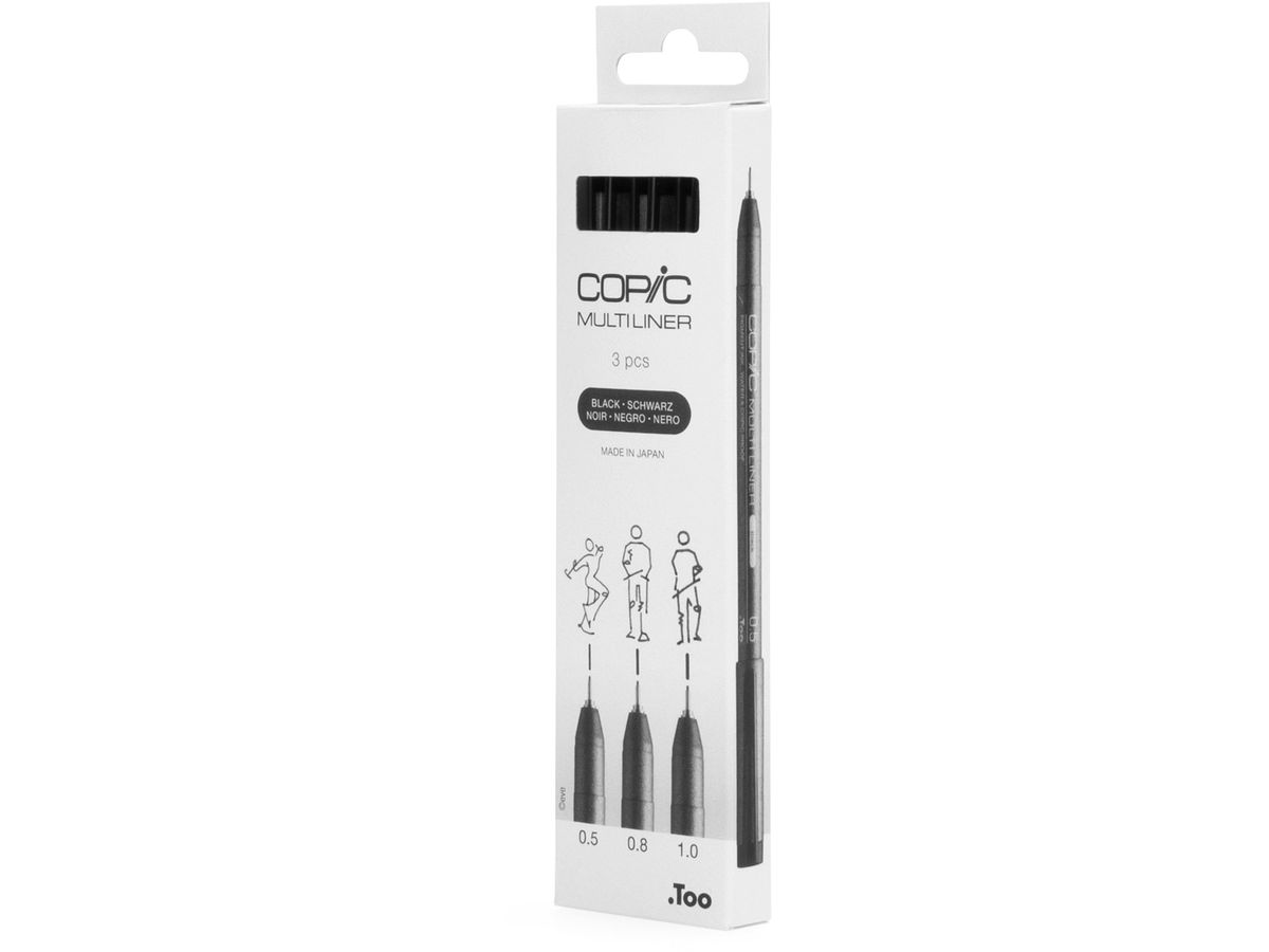 COPIC Multiliner 22075632 schwarz 3 Stück (4013695266053)