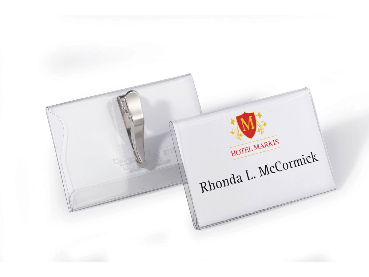 DURABLE Badge avec pince crocodile 811119 transparent, 54x90mm 25 pcs. (4005546811215)