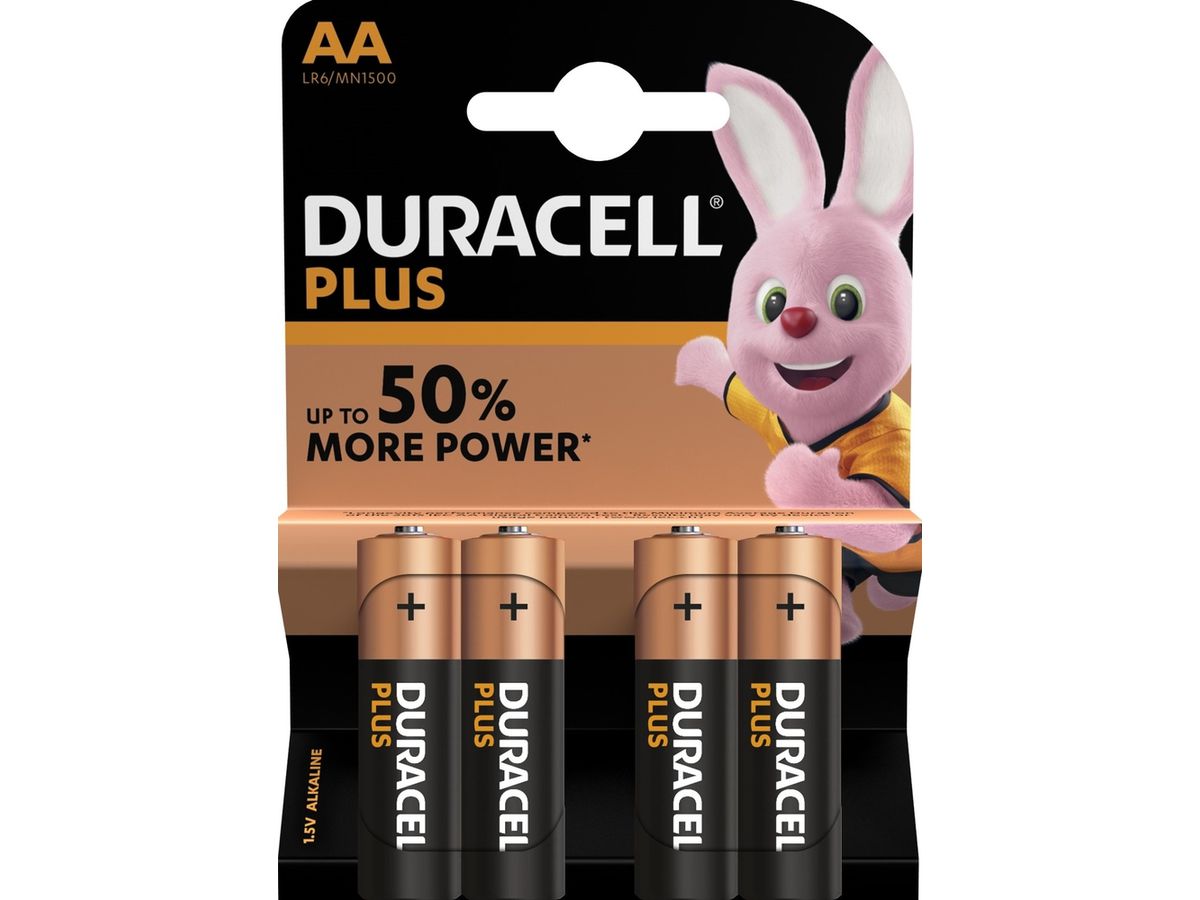 DURACELL Batterie Plus Power MN1500 AA, LR6, 1.5V 4 Stück (5000394017641)
