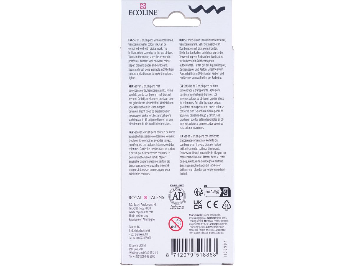 TALENS Ecoline Brush Pen Set 11509941 beige rose 5 pcs. (8712079518868)
