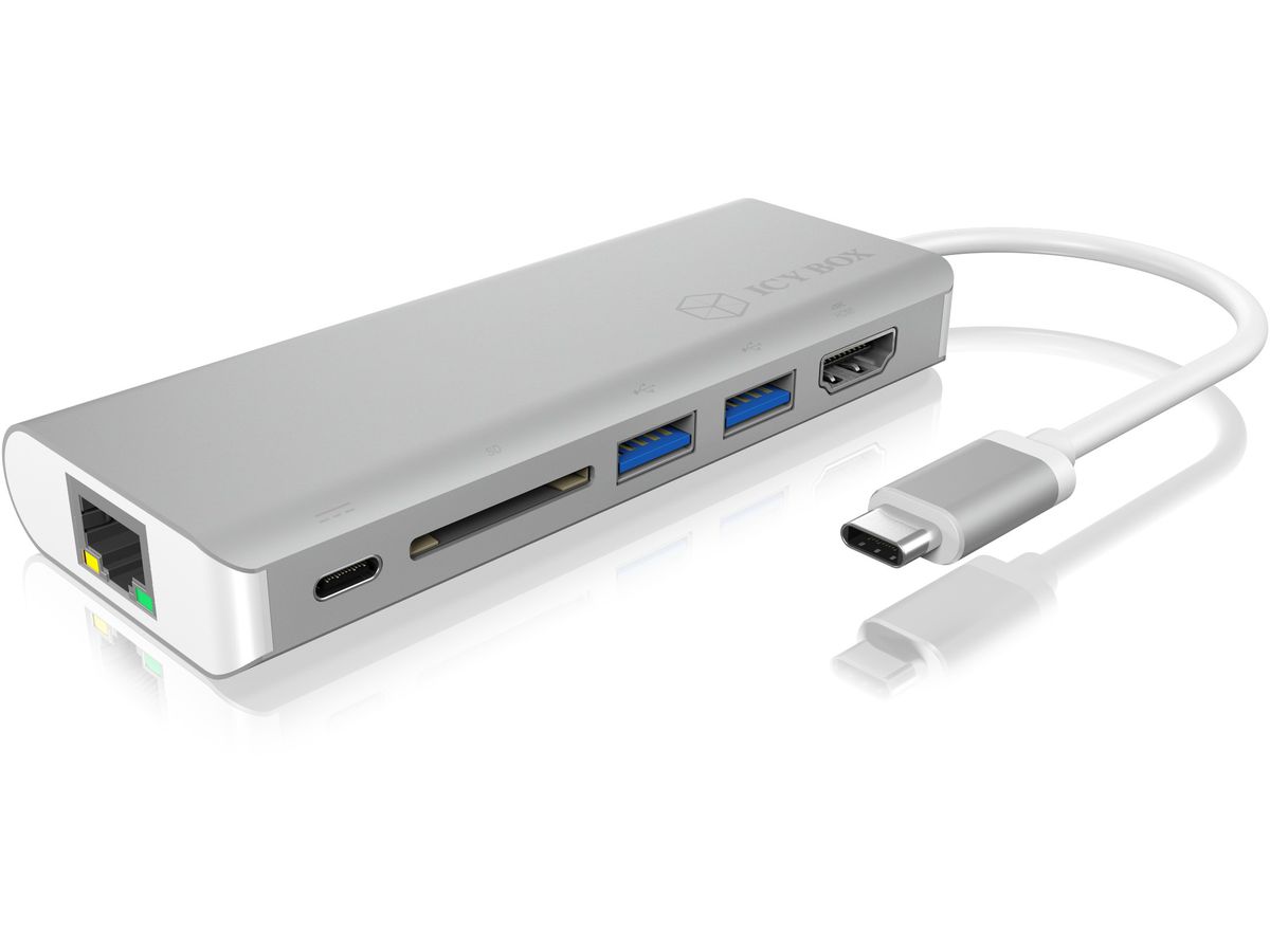 ICY BOX USB Type-C Notebook IB-DK4034-CP Dockingstation silver/white (4250078165521)