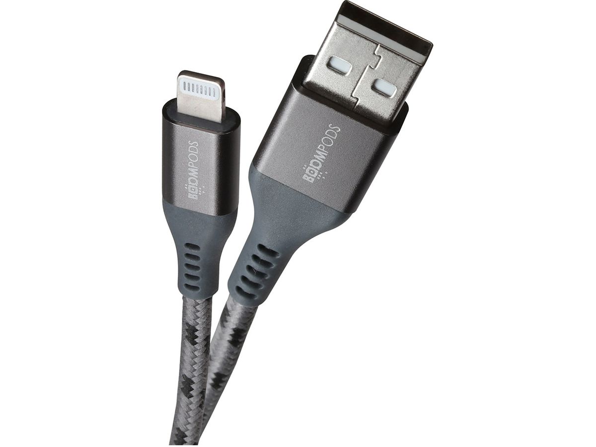 BOOMPODS Tide USB- A-Lightning Cable TCAAGR 1.5m,graphite (5081304399057)