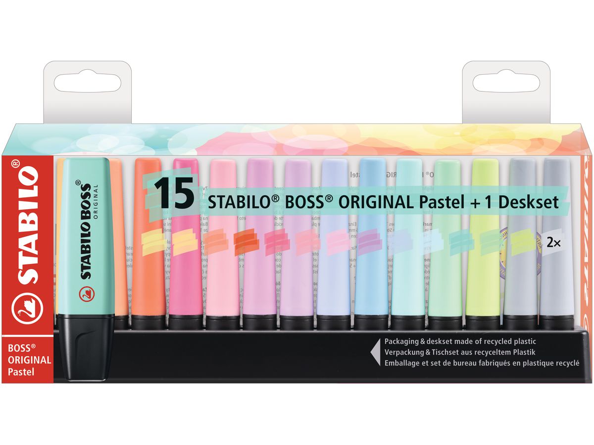 STABILO BOSS Pastell 2-5mm 7015-02-5 Tischset 15 Stück (4006381567411)