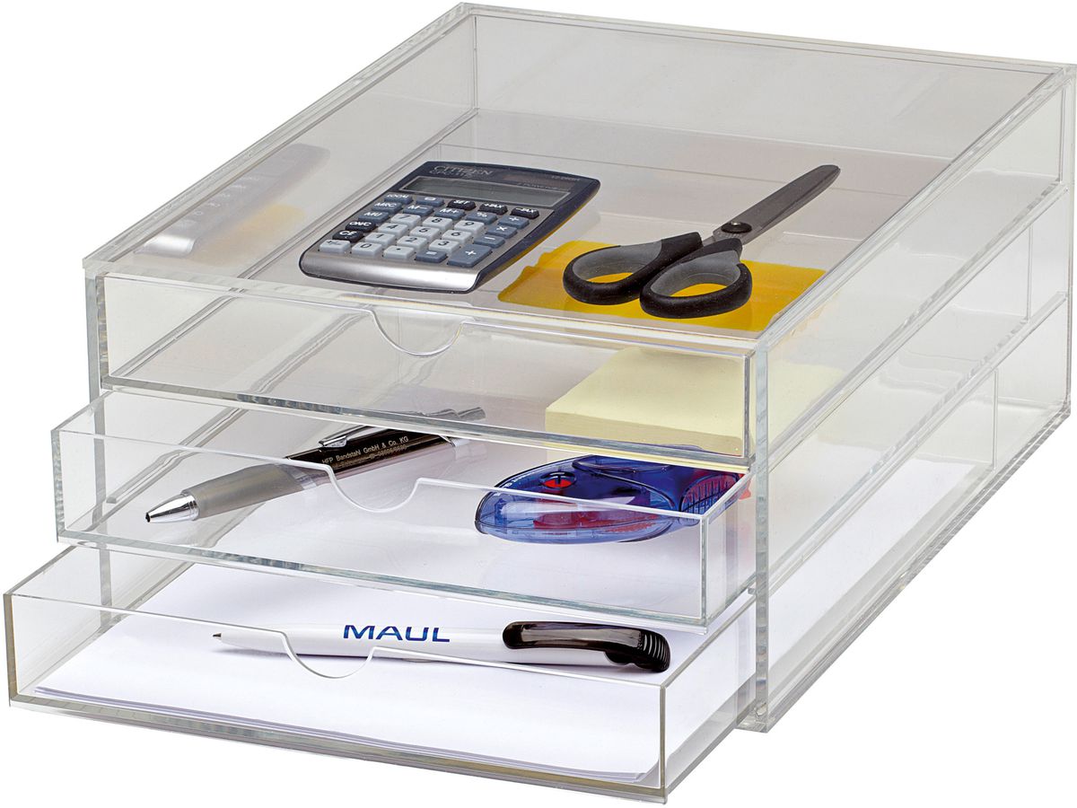 MAUL Vaschetta potadoc. Acryl A4 1950405 trasparente 3 cassetti (4002390067454)