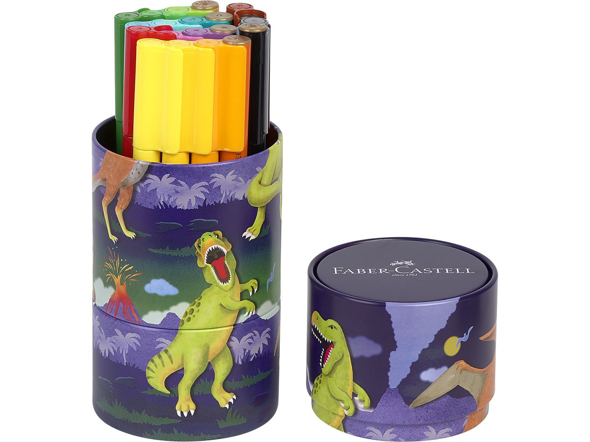 FABER-CASTELL Stylos fibre Connector Dino 155546 20 couleurs (4005401555469)