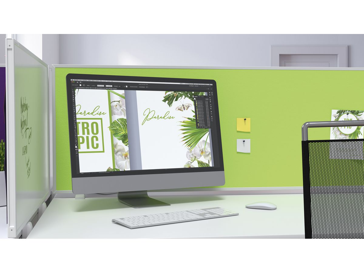 MAGNETOPLAN Tischtrennwand VarioPin 1116005 grün 1600x500mm (4013695064437)