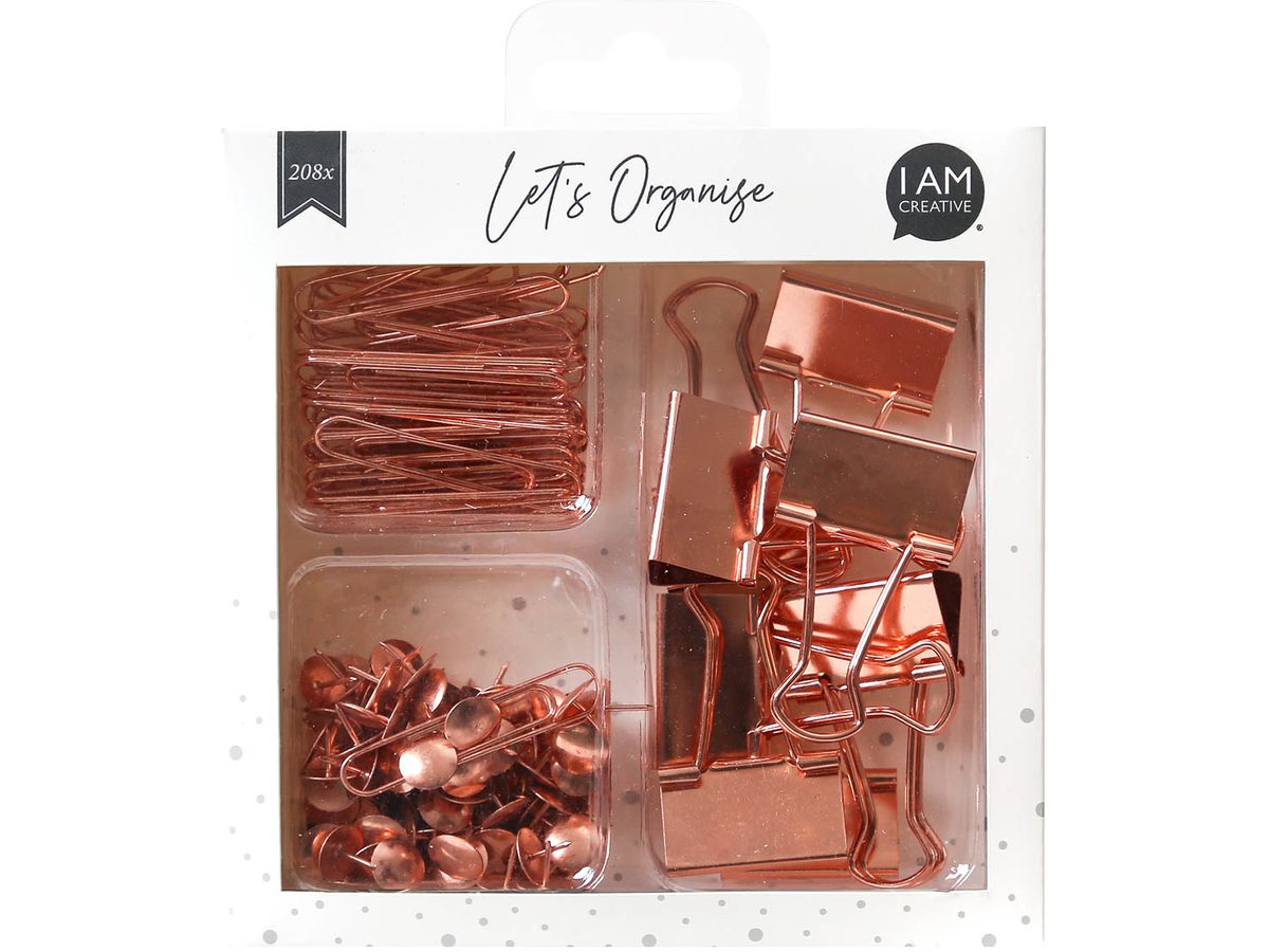 I AM CREATIVE Clip Set Let`s Organize 4035.25 or rose 208 pièces (7611983211845)