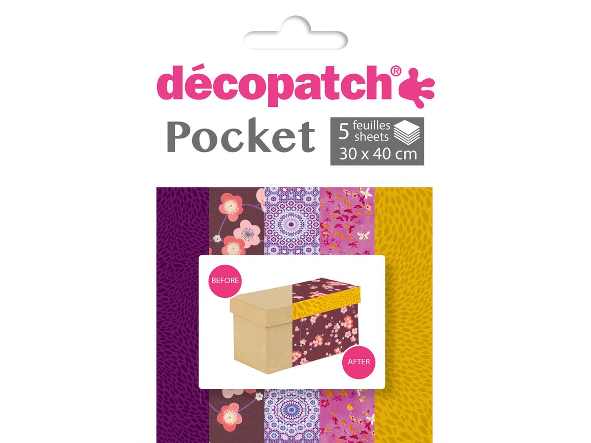 DECOPATCH Papier Pocket Nr. 5 DP005O 5 feuille à 30x40cm (3609510240059)