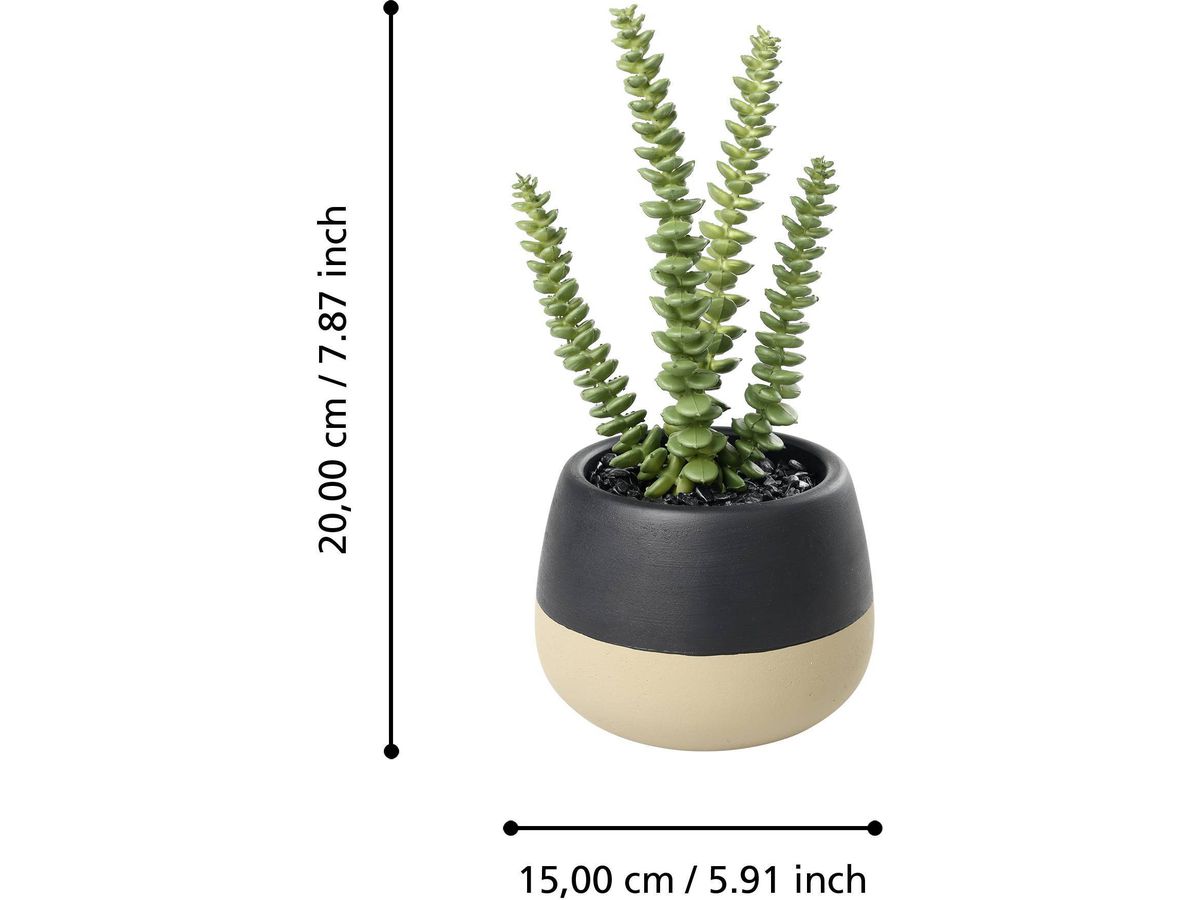EGLO Plante artificielle 20cm 428494 vert, en pot (9008606367931)