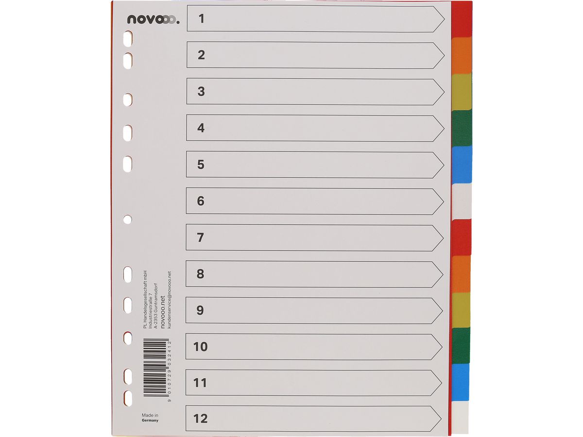 NOVOOO Registro PP A4+ 40991 multicoloro 12 pzi. (9010729032412)