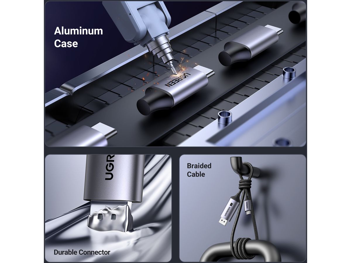 UGREEN Cable USB-C to DisplayPort 25157 BB 8K, 1m BB (6941876221578)