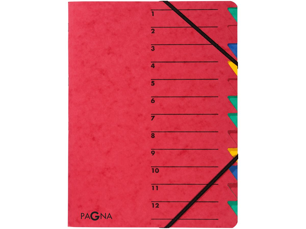 PAGNA Dossier de coll. EASY A4 24131-01 rouge 12 compart. (4013951004726)