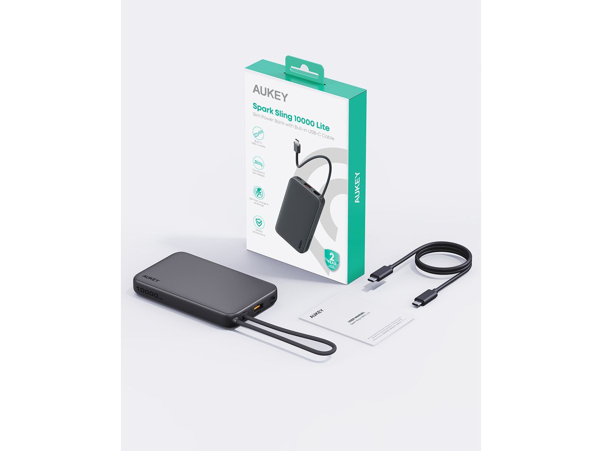 AUKEY Spark Sling 10000mAh PB PB-Y53 15W PD, Bild-in-USB-C Cal.Gr (0689323787968)