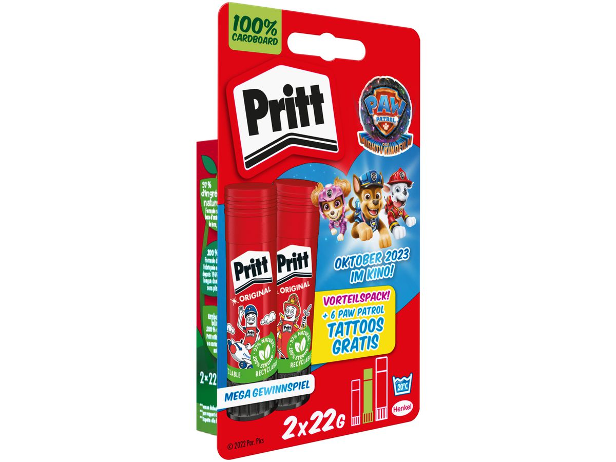 PRITT Colla in stick 22g 900323 Paw Patrol Edition 2 pezzi (4057278014075)