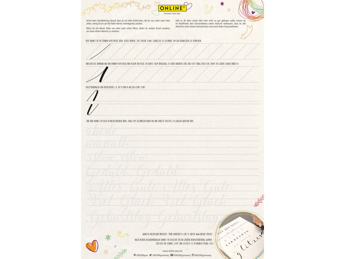 ONLINE Handlettering Set 1.4mm 12483 Spring Vibes blu (4014421124838)