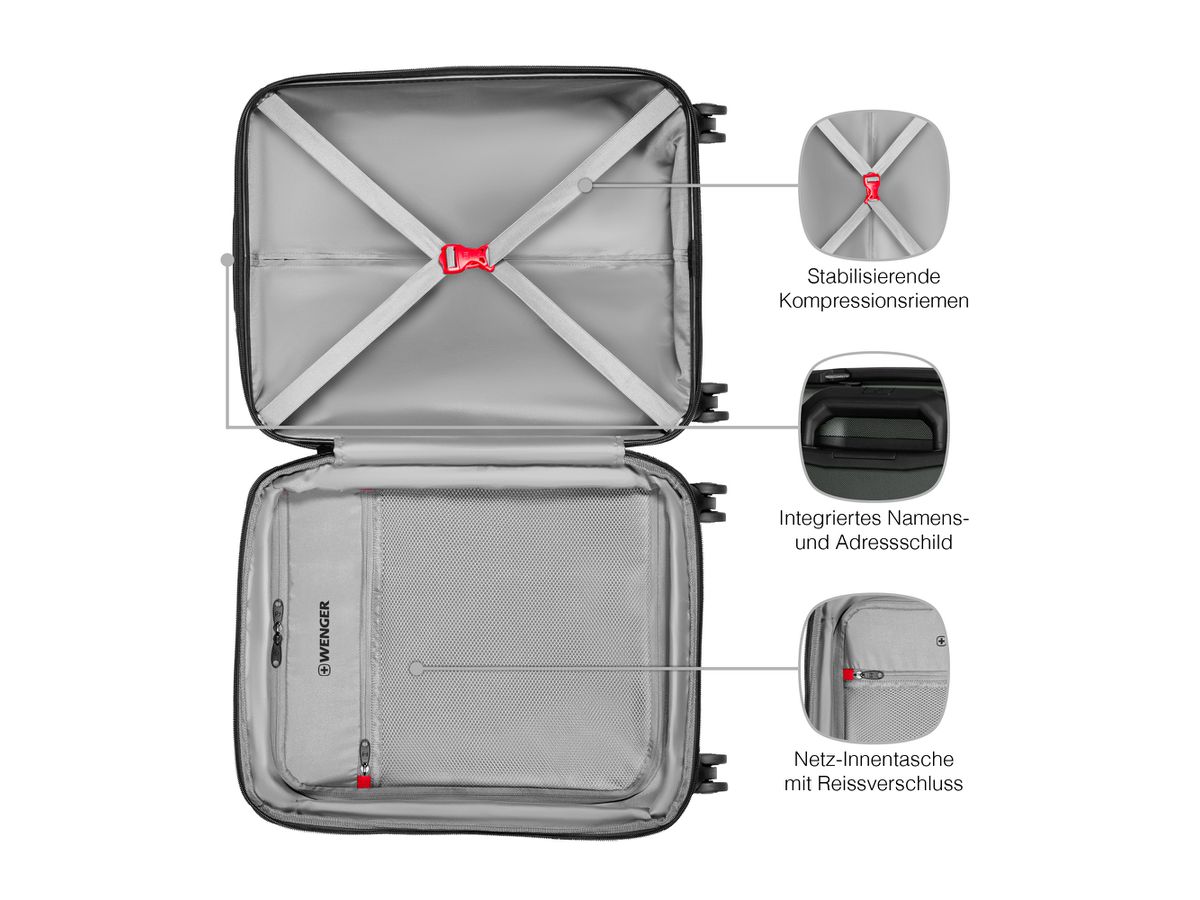 WENGER Prymo Carry-on 36l 653635 Hardside Case anthracite (7611160299925)