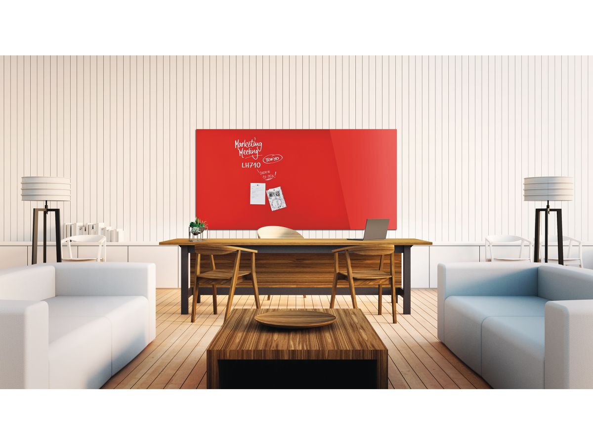 MAGNETOPLAN Design-Glasboard 1200x900mm 13404006 rosso, magnetico (4013695057149)