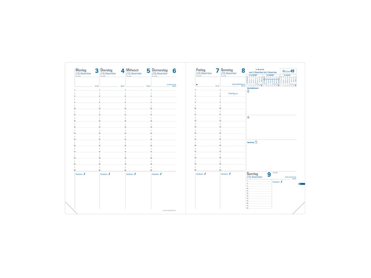 QUO-VADIS Recharge+ Trinote 2026 048012Q 1S/2P Impala/Soho DE 18x24cm (3371010127719)