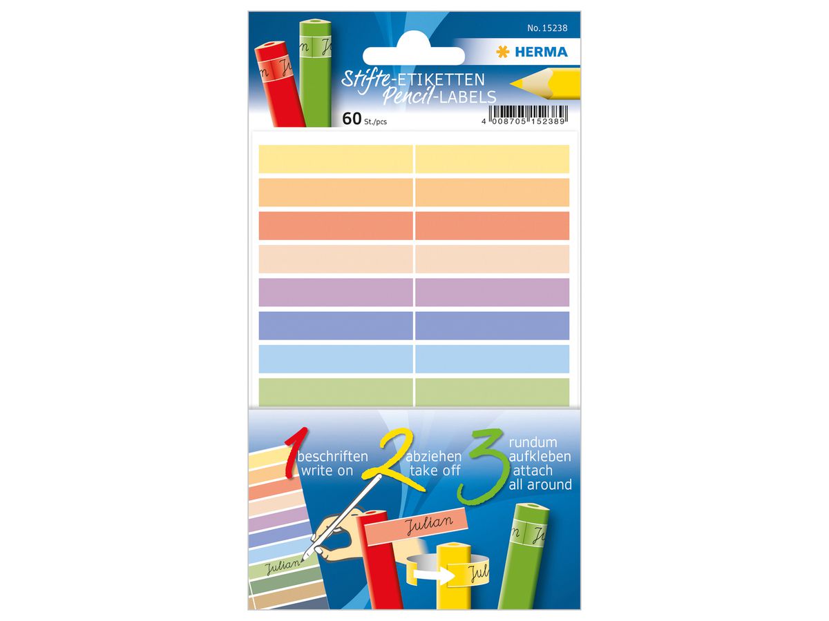 HERMA Stifte-Etiketten 15238 10x46mm, selbstklebend (4008705152389)