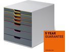 DURABLE Set tiroirs Varicolor 7 760727 gris/multicolore 7 compart. (4005546701943)