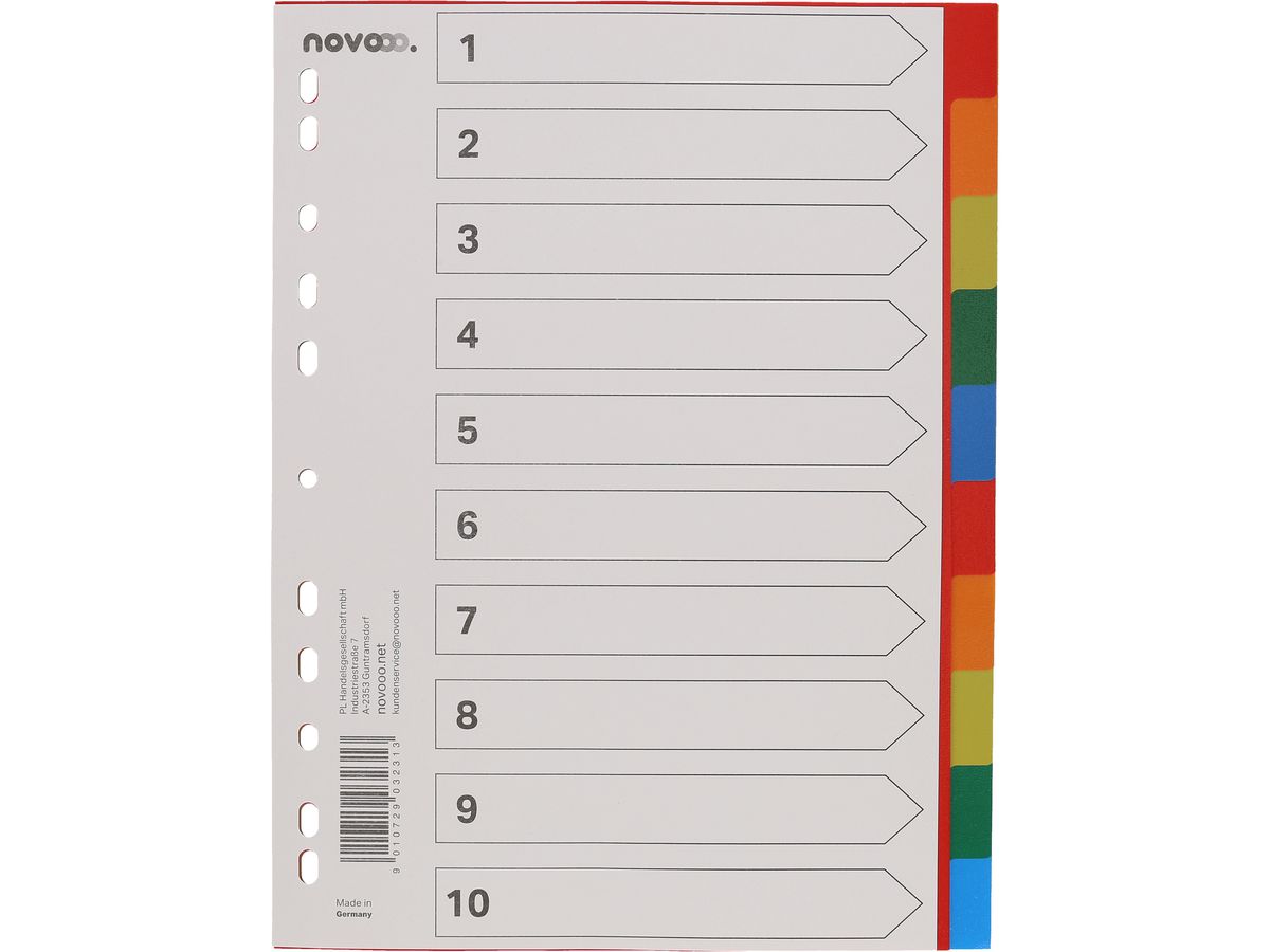 NOVOOO Registro PP A4 40982 multicoloro 10 pzi. (9010729032313)