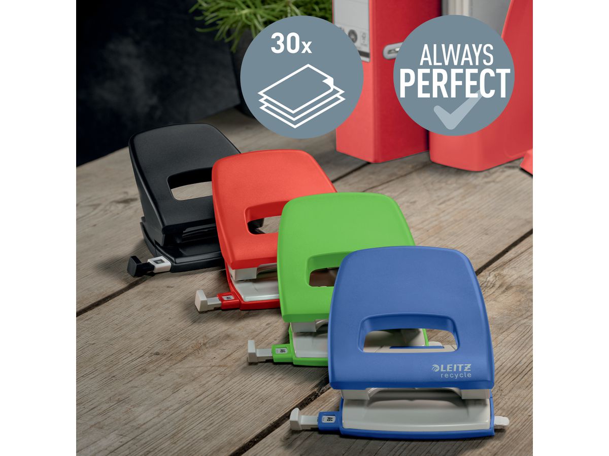 LEITZ Locher NeXXt Recycle 5003-00-55 grün, C02 neutral 30 Blatt (4002432135295)