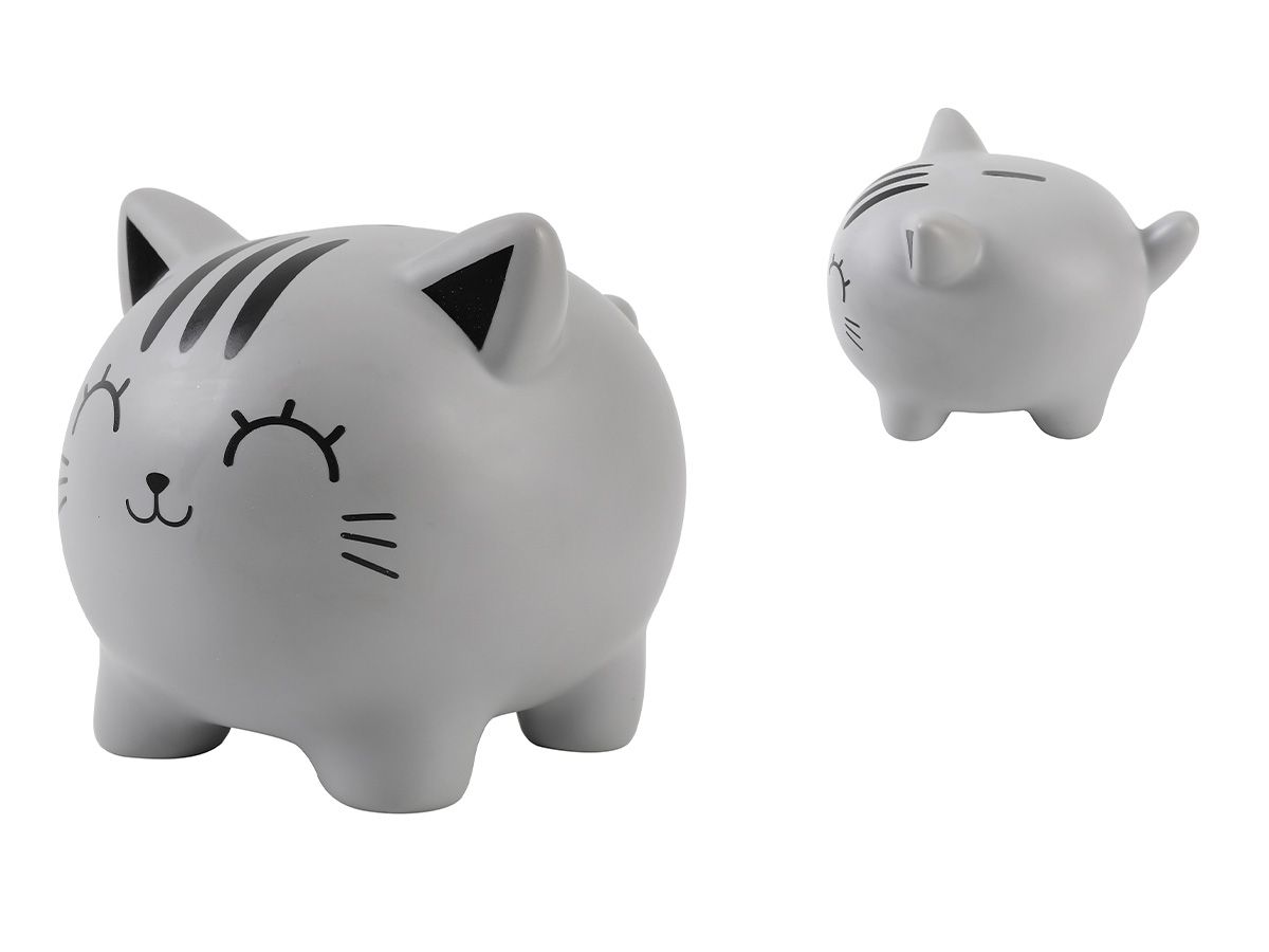 I-TOTAL Salvadanaio 18x15x15.5cm XL2501 Cat grey (8059037071103)