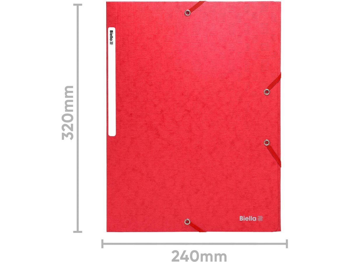 BIELLA Gummibandmappe A4 17840045U rot, 590gm2 220 Bl. (7611365255429)