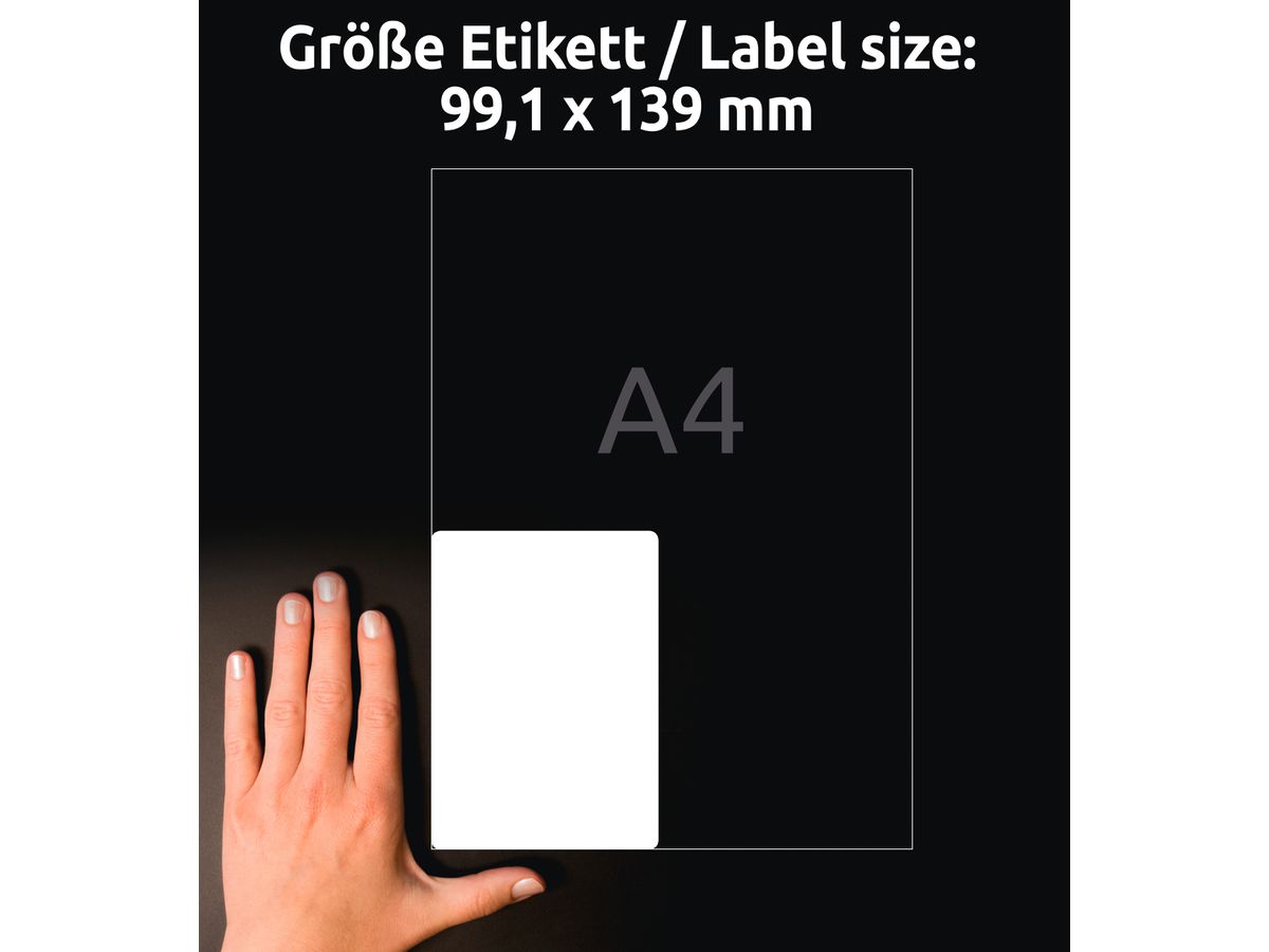 AVERY ZWECKFORM Etichette 99.1x139mm L7915-40 bianco, mat, A4 40 fogli (4004182050019)