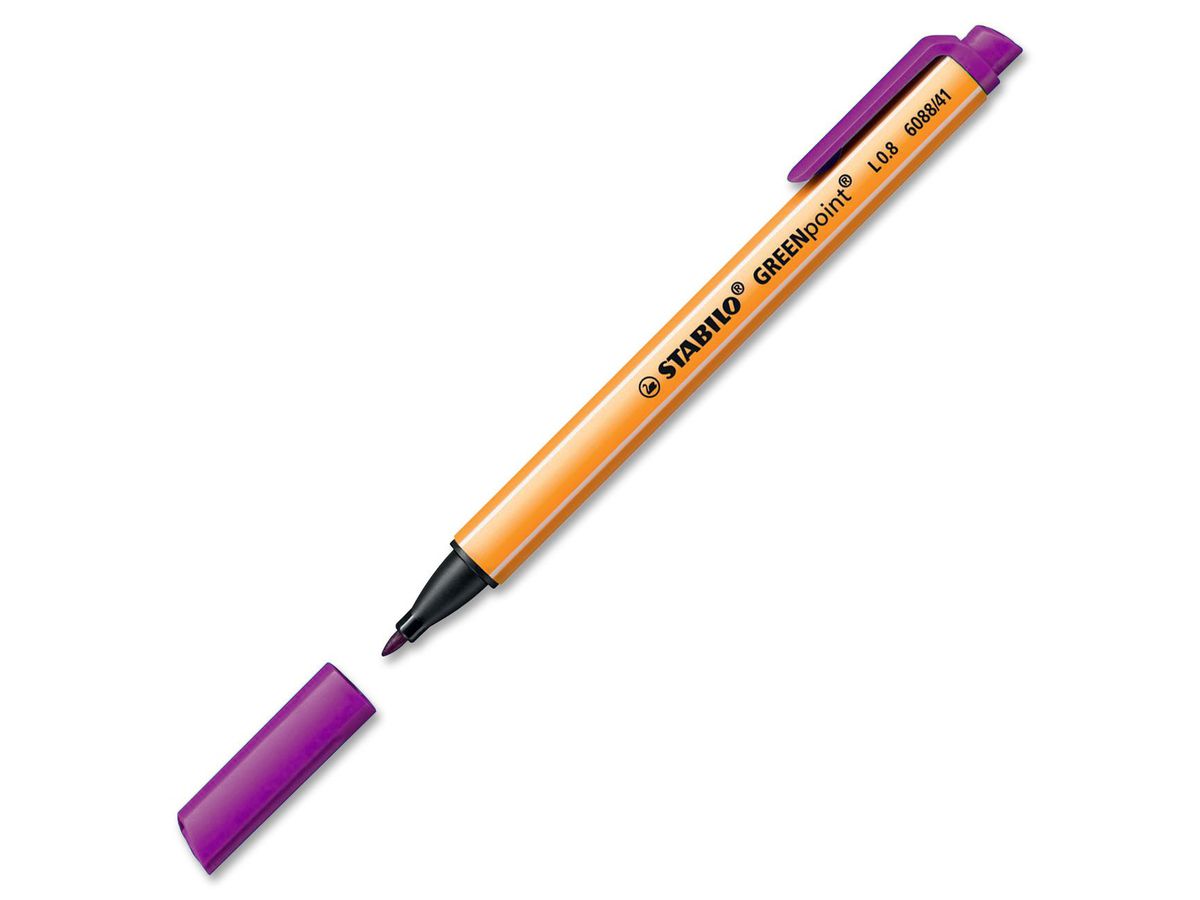 STABILO Penna fibra GREENpoint 0.8mm 6088/58 lila (4006381399159)