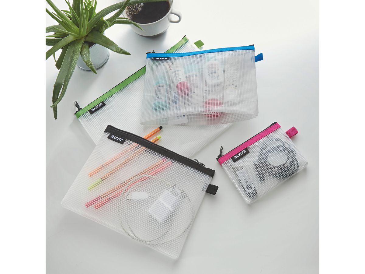 LEITZ Tasca cerniera zip WOW S/M/L 4016-00-99 ass. 4 pezzi (4002432119509)