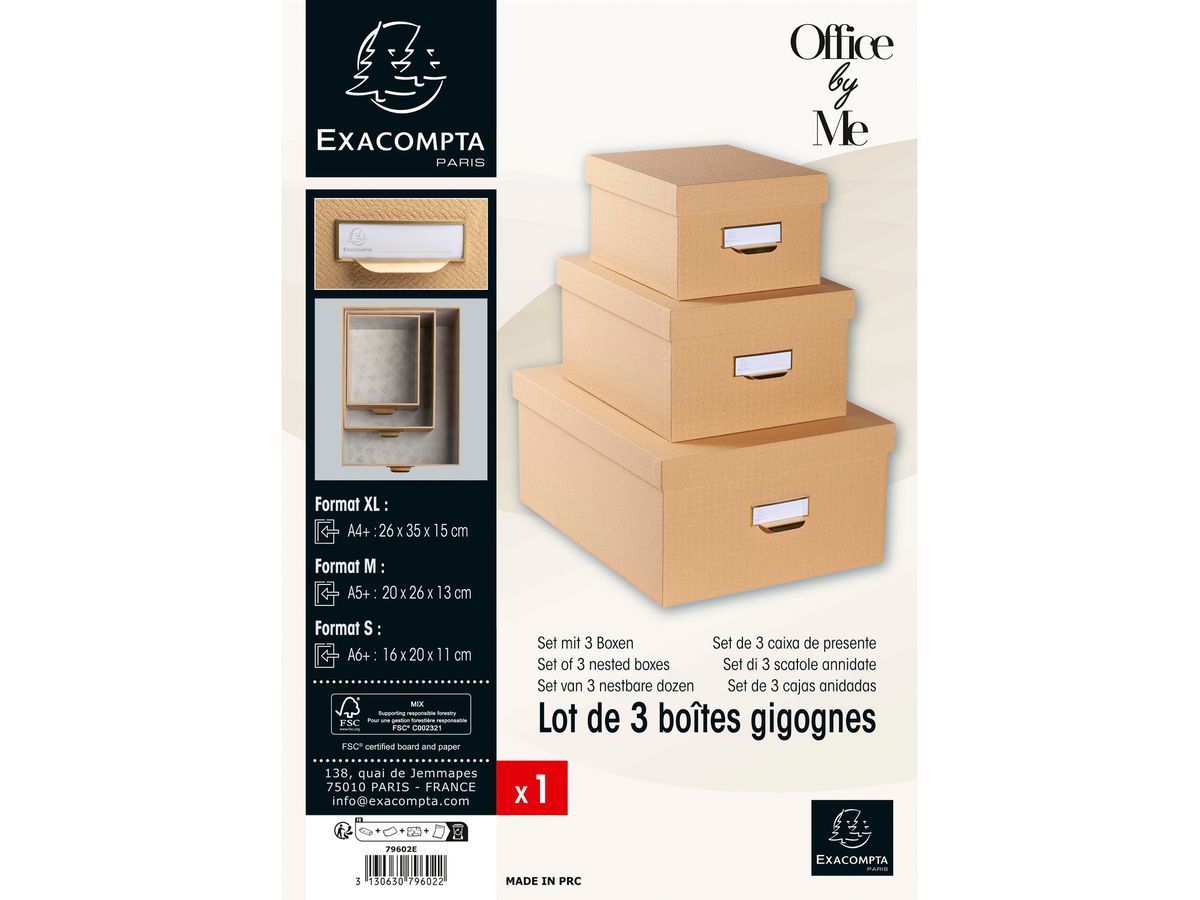 EXACOMPTA Ablagebox OfficeByMe 79602E beige 3er-Set (3130630796022)