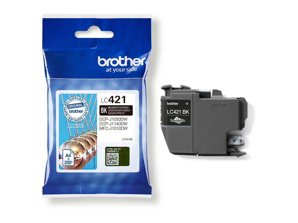BROTHER Cartouche d'encre noir LC-421BK DCP-J1050 200 pages (4977766810364)