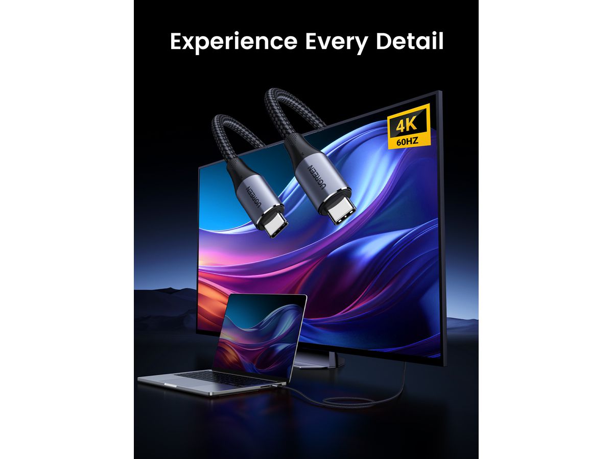 UGREEN Cable USB 3.2 Gen2 80150 Black, 1m (6957303881505)